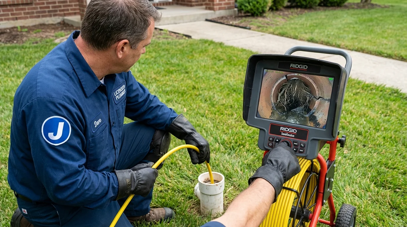 Sewer camera inspection being performed by Johns Plumbing LLC in Hercules